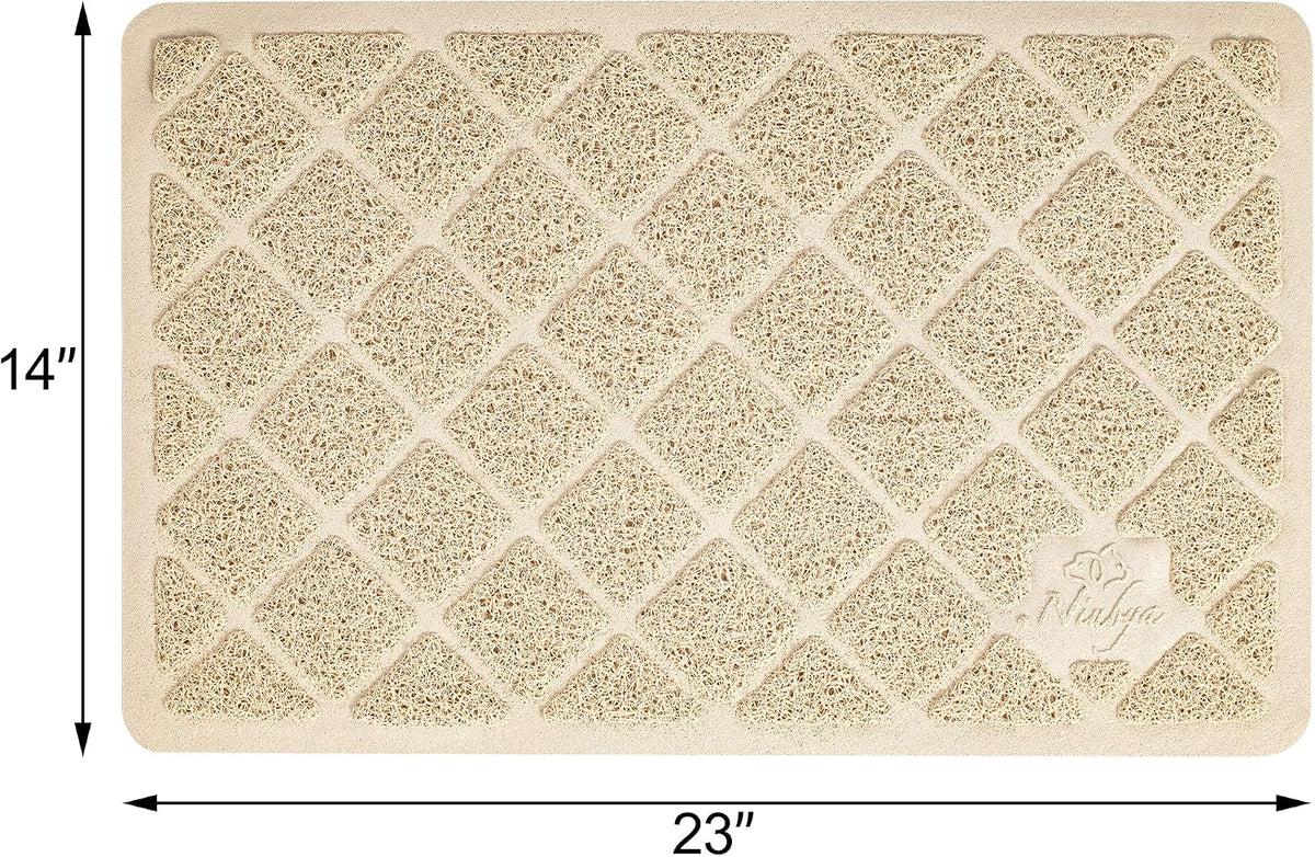 Niubya Premium Cat Litter Mat, Litter Box Mat with Non-Slip and Waterproof Backing, Litter Trapping Mat Soft on Kitty Paws and Easy to Clean, Cat Mat Traps Litter from Box