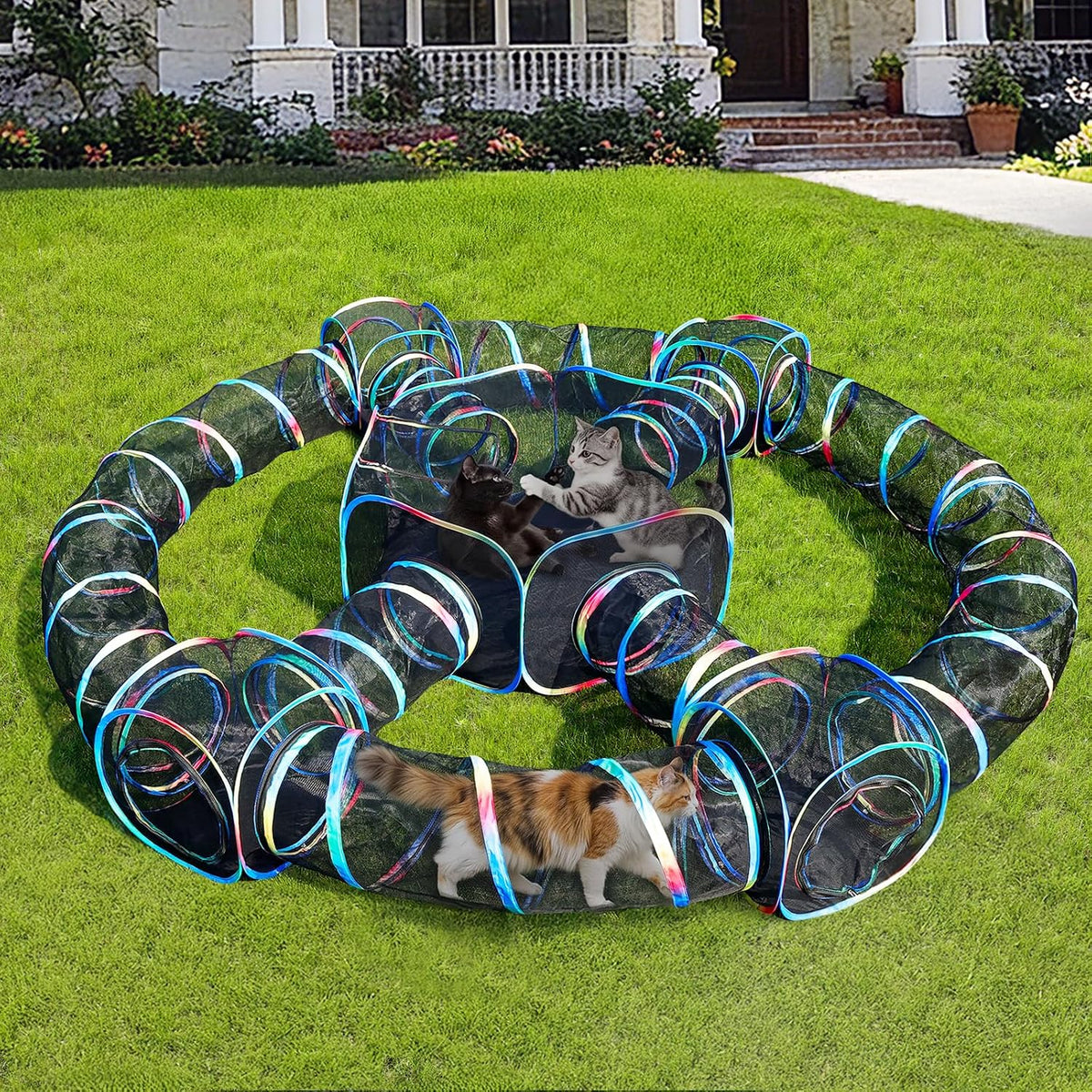Outdoor Cat Enclosure 13-in-1 Portable Tunnels with Tent Cube Pop up Catio