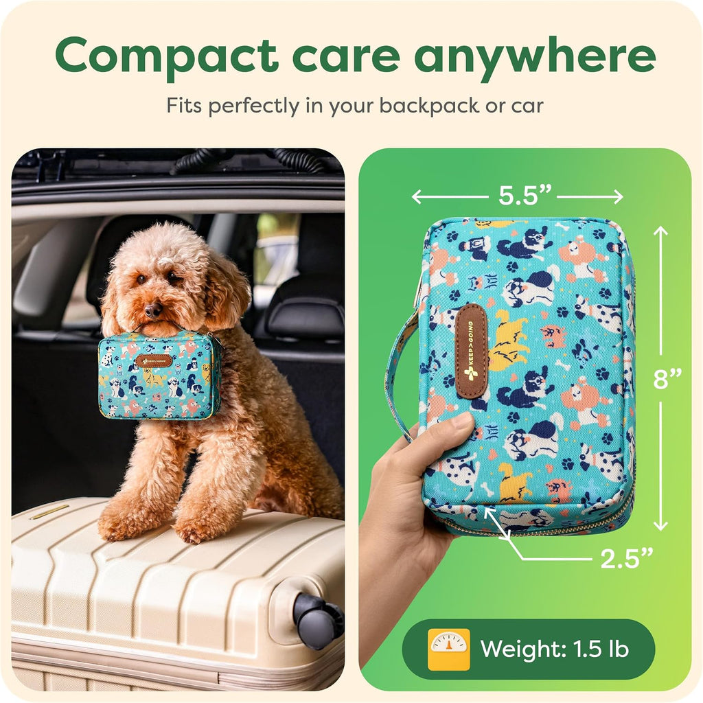 KeepGoing Pet First Aid Kit for Dogs & Cats, 99 Pc. Travel Emergency Kit