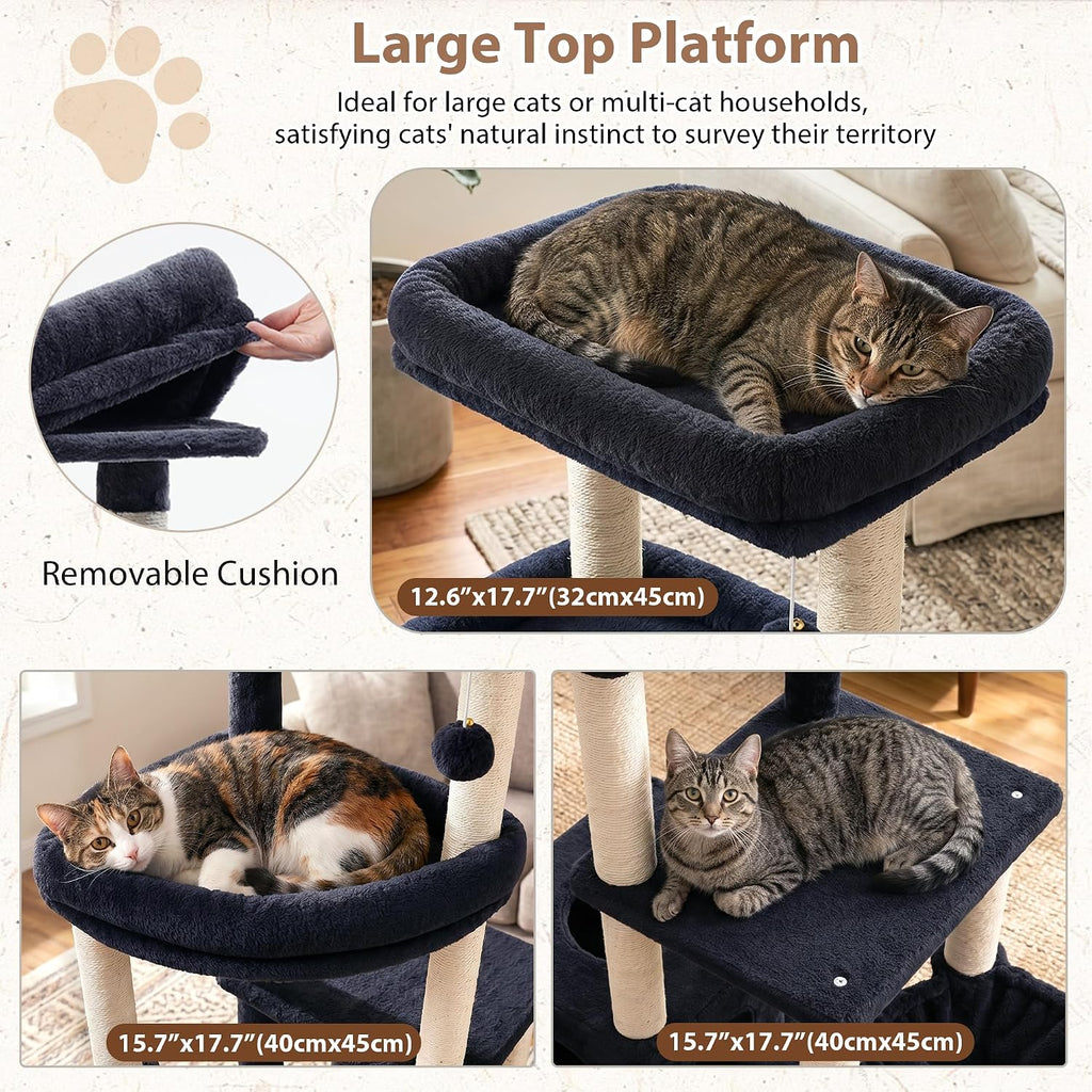 Gitelsnour 71'' Heavy Duty Cat Tree Tower with 2 Large Cat Condo, GCT801G