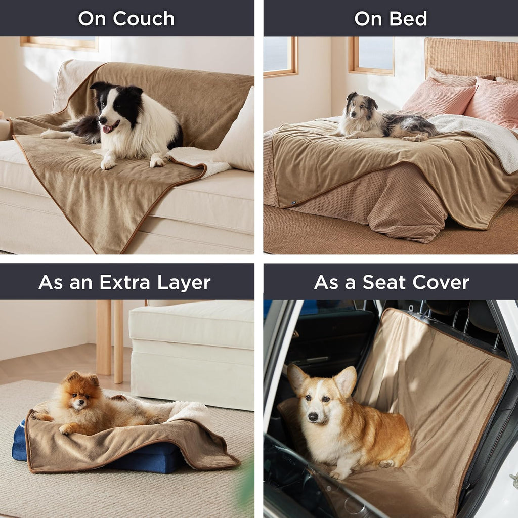 Bedsure Waterproof Dog Blankets for Small Dogs Soft Cat Blanket Warm,25X35