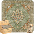 Washable Pee Pads for Dogs,Great Urine Absorbent Reusable Puppy Training Pads,Waterproof,Leak-Proof & Non-Slip Potty Pads for Whelping,Crate,Playpen,Bed.(Green Floral,72"x72")