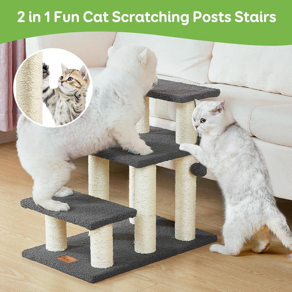 Pawque Dog Stairs & Cat Scratching Post Pet Steps for High Beds Couch
