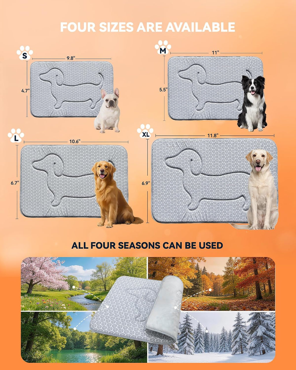 Washable Dog Crate Pad for Small Puppies, Plush Back & Cooling Front Indoor