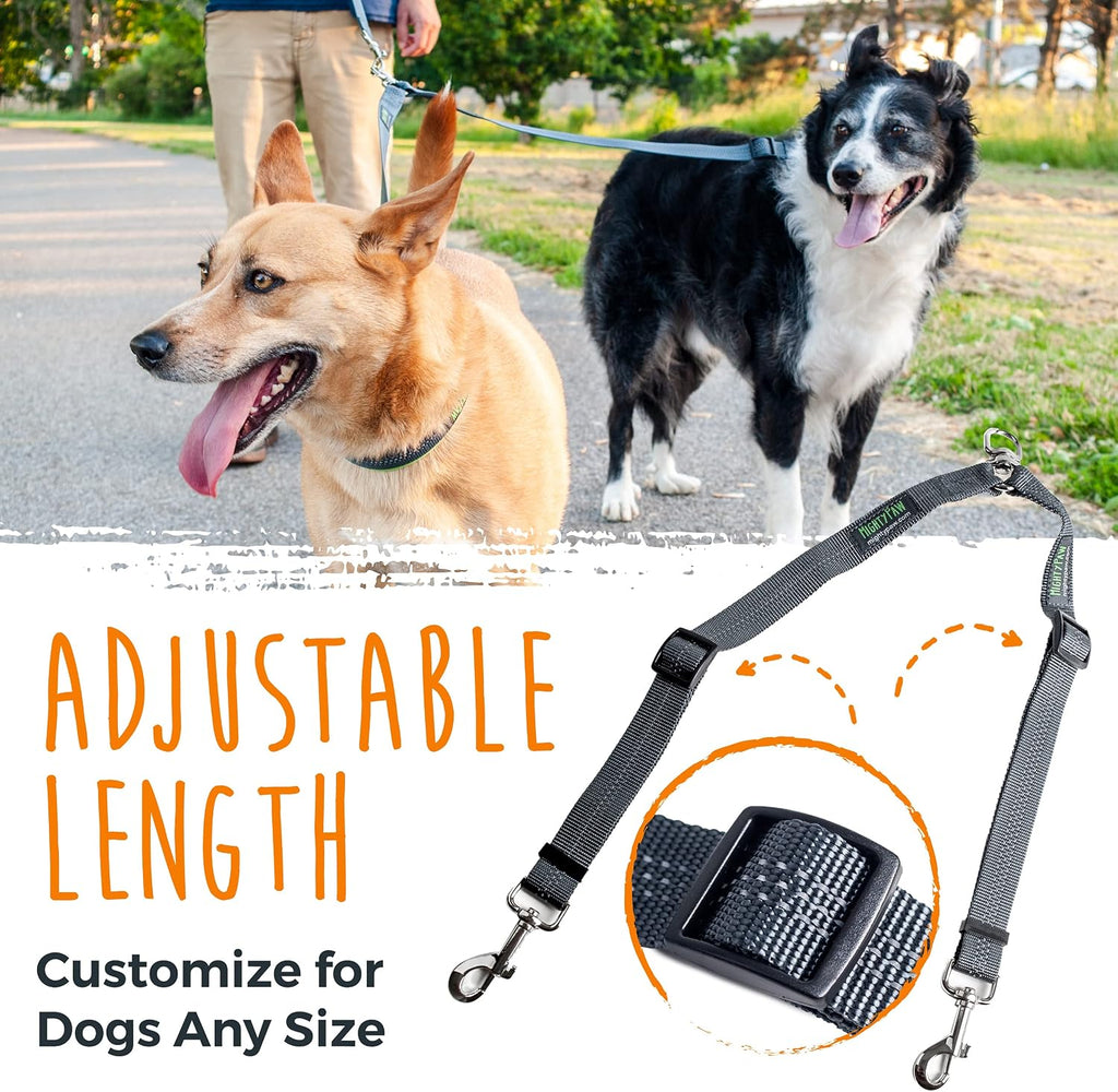 Mighty Paw Double Dog Leash, No Tangle Adjustable Split Lead for Two Dogs
