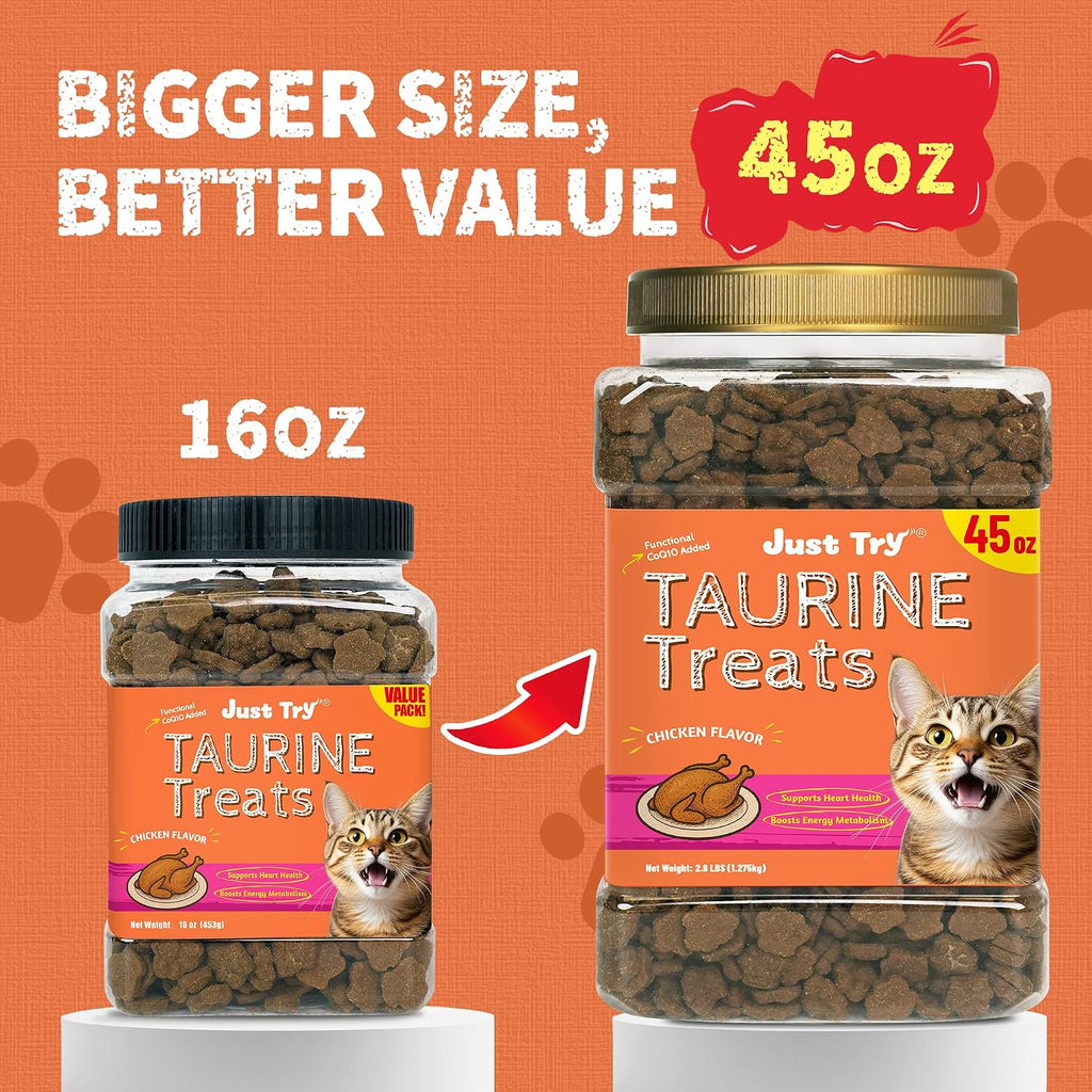 Just Try Taurine CatTreats with Coenzyme Q10 Supports Heart Function