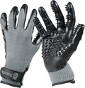 Pet Grooming Gloves - Patented #1 Ranked, Award Winning Shedding, Bathing, & Hair Remover Gloves - Gentle Brush for Cats, Dogs, and Horses (Grey, Small) 