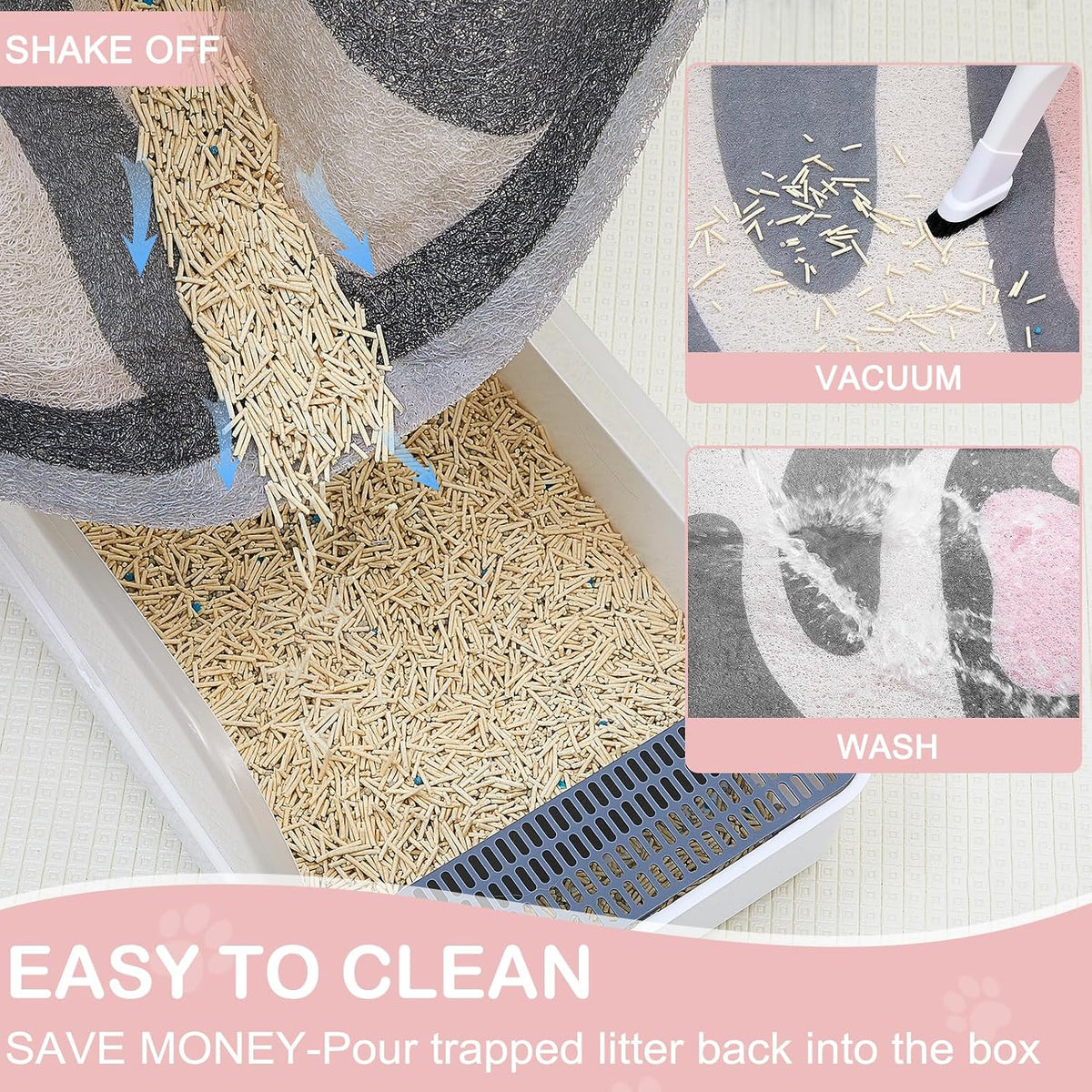 Unicorn Catcher Large Cat Litter Mat, 40"x30" Litter Trapping Mat
