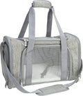 Soft Sided Carrier for Small Medium Cats Dogs,TSA Airline Approved Collapsible Travel Pet Carrier Medium Grey