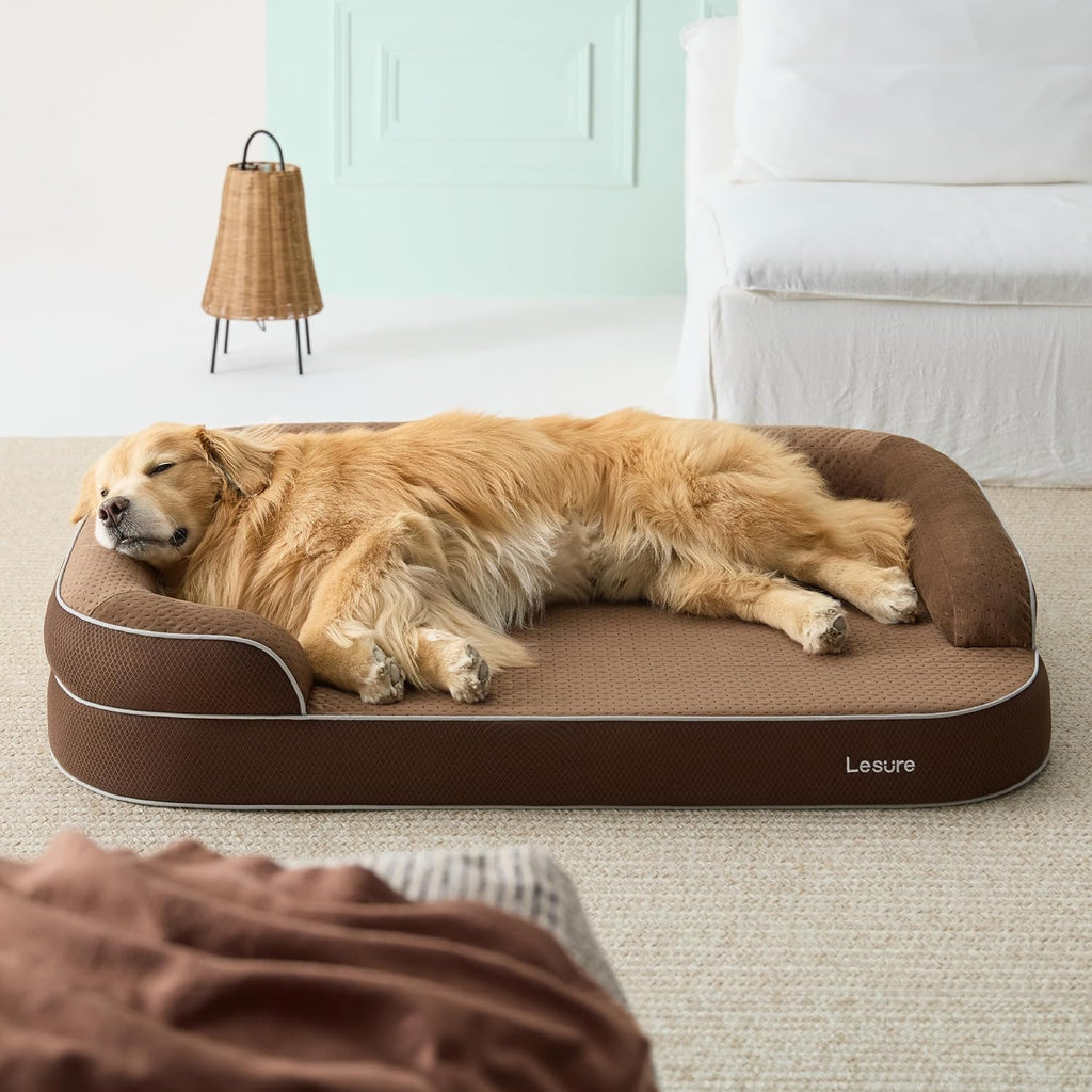 LE SURE RealOrtho™ XL Plus 3-Layer Orthopedic Extra Large Dog Bed,48" Brown