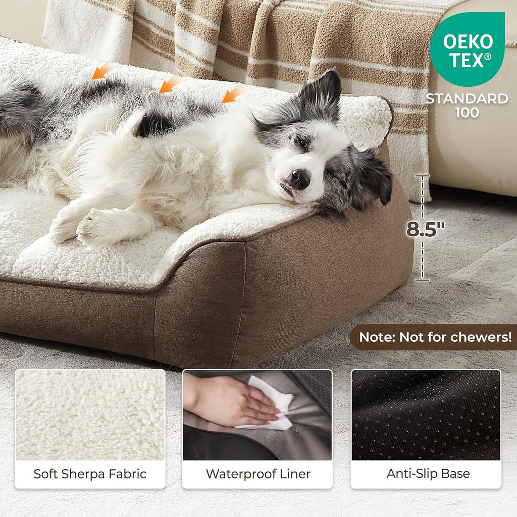 Extra Thick Orthopedic Bolster Dog Beds Large Sized Dog