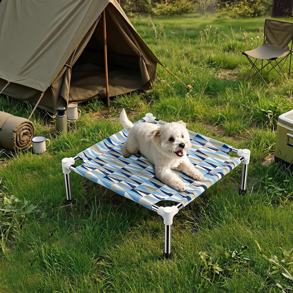 Raised Elevated Dog Bed, Lifted Cooling Stainless Steel Pet Dogs Cot, Small