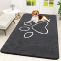 OLANLY Dog Door Mat for Muddy Paws 70x46, Paw Print Design Chenille Mud Mat