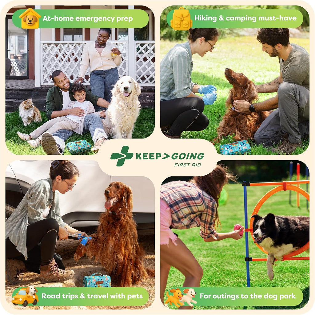 KeepGoing Pet First Aid Kit for Dogs & Cats, 99 Pc. Travel Emergency Kit
