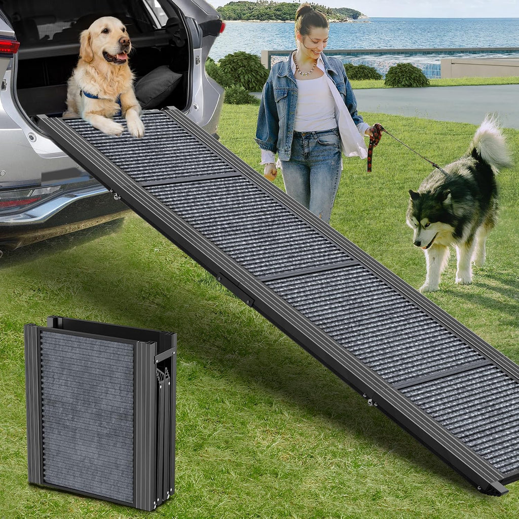 Dog Ramp for Car 71" L × 17.2" W, Extra-Long Foldable Ramp
