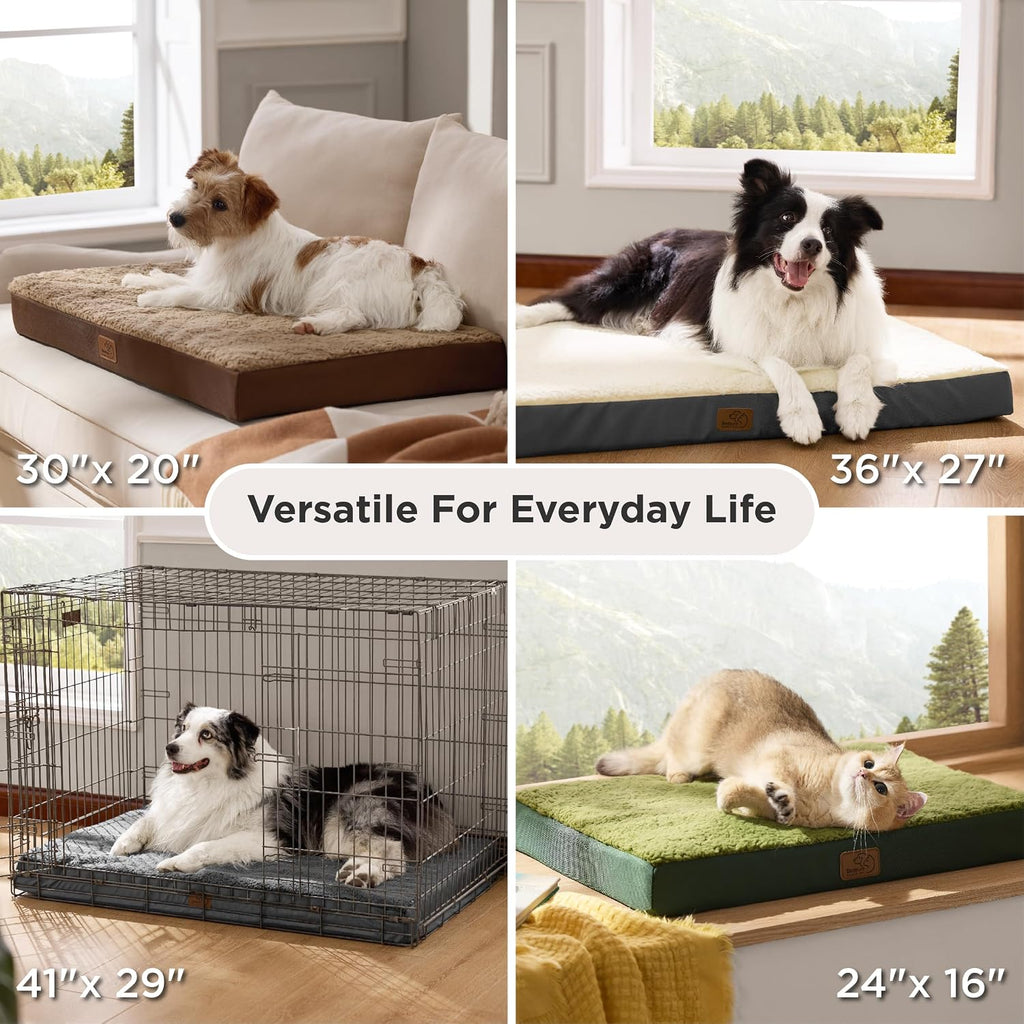 Bedsure XL Dog Bed, Extra Large Pet Bed with Comfy Sherpa,44x32in Black