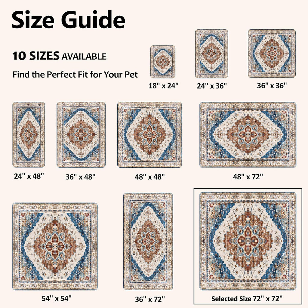 Washable Pee Pads for Dogs, Reusable Puppy Potty Training Pads, Ultra-Absorbent Thick Waterproof Leak-Proof Non-Slip Pads & Mat for Crate, Playpen, Floor, Whelping & Housebreaking , 1 Pack 72"x72"