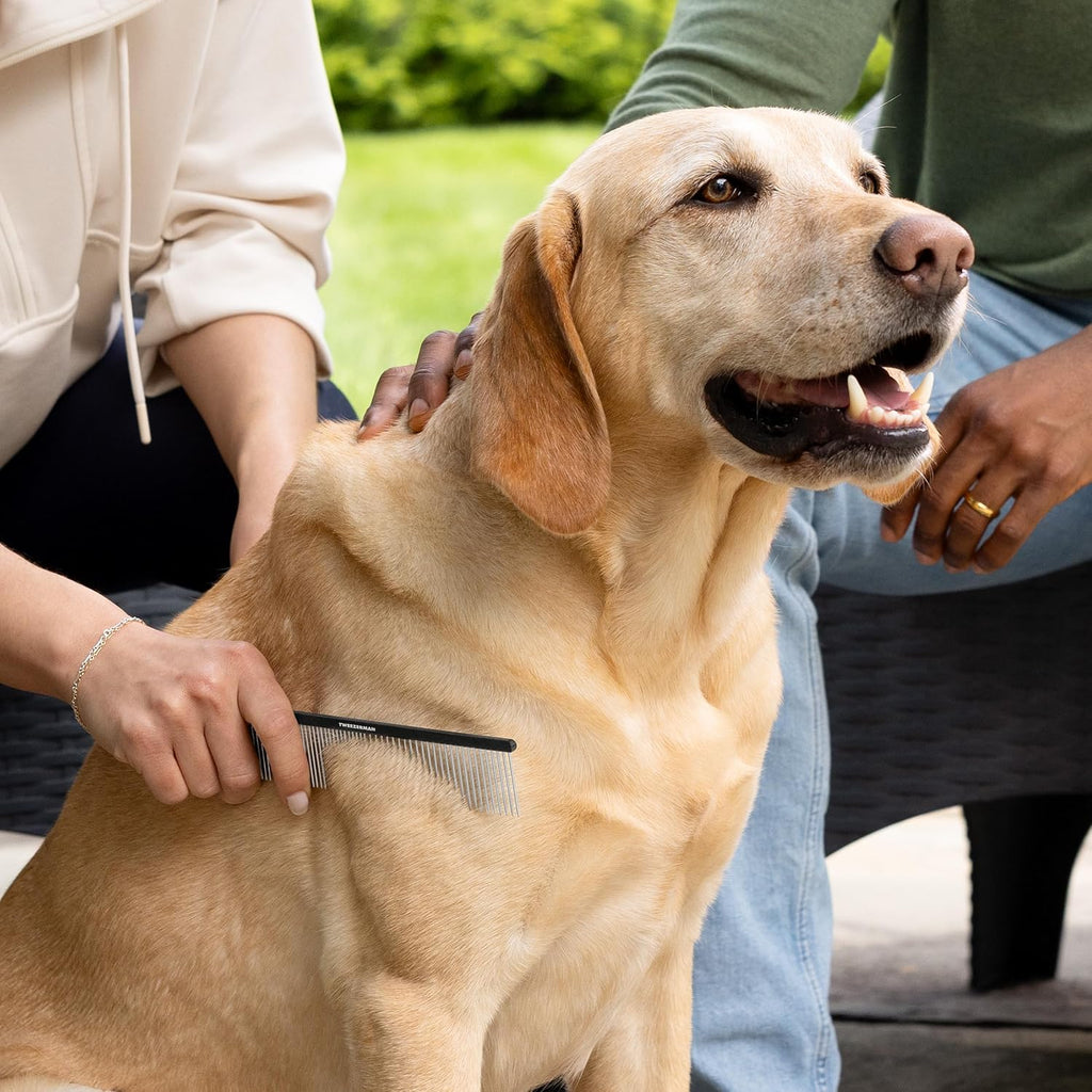 Tweezerman Dual-Sided Detangling Comb-Wide Toothed & Fine Toothed for Pets