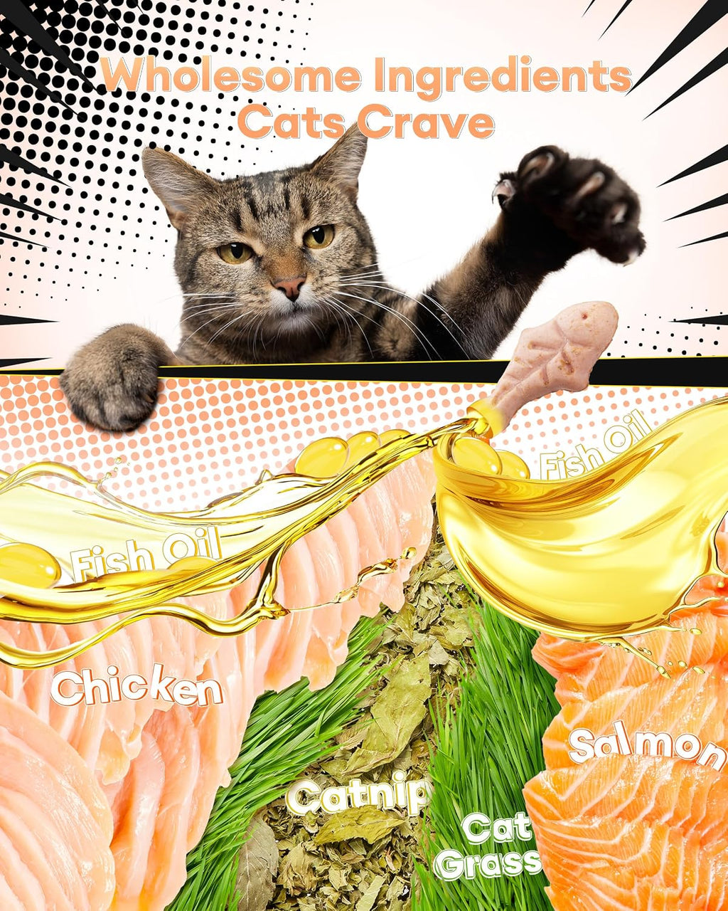 17.63oz Cat Grass Treats for Hairball Control, Digestive