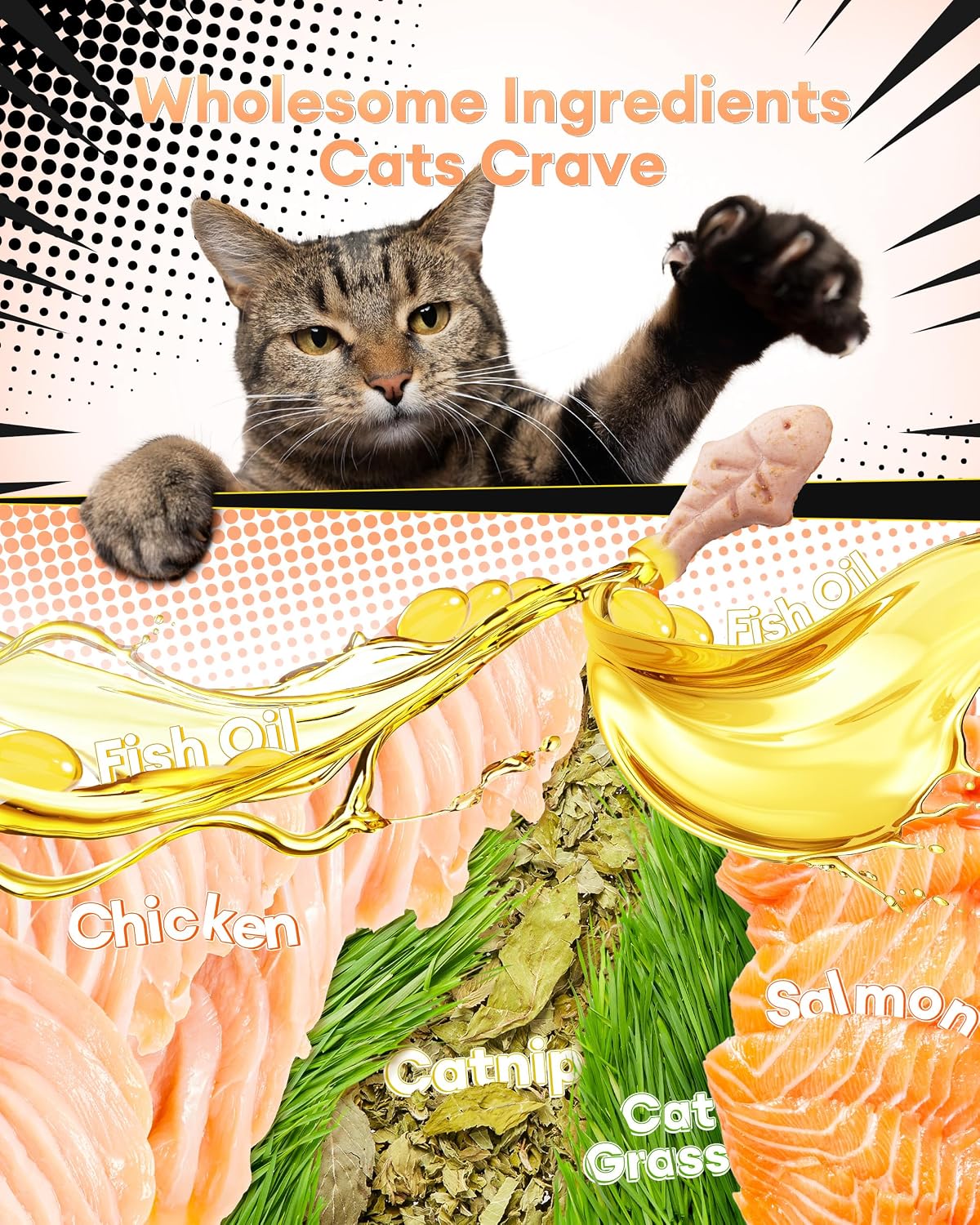 17.63oz Cat Grass Treats for Hairball Control, Digestive