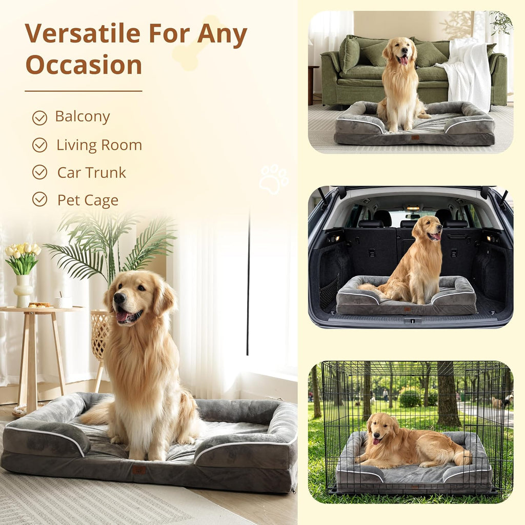EGOHOME Orthopedic Large Dog Bed, Waterproof Washable L Pet Bed 36"