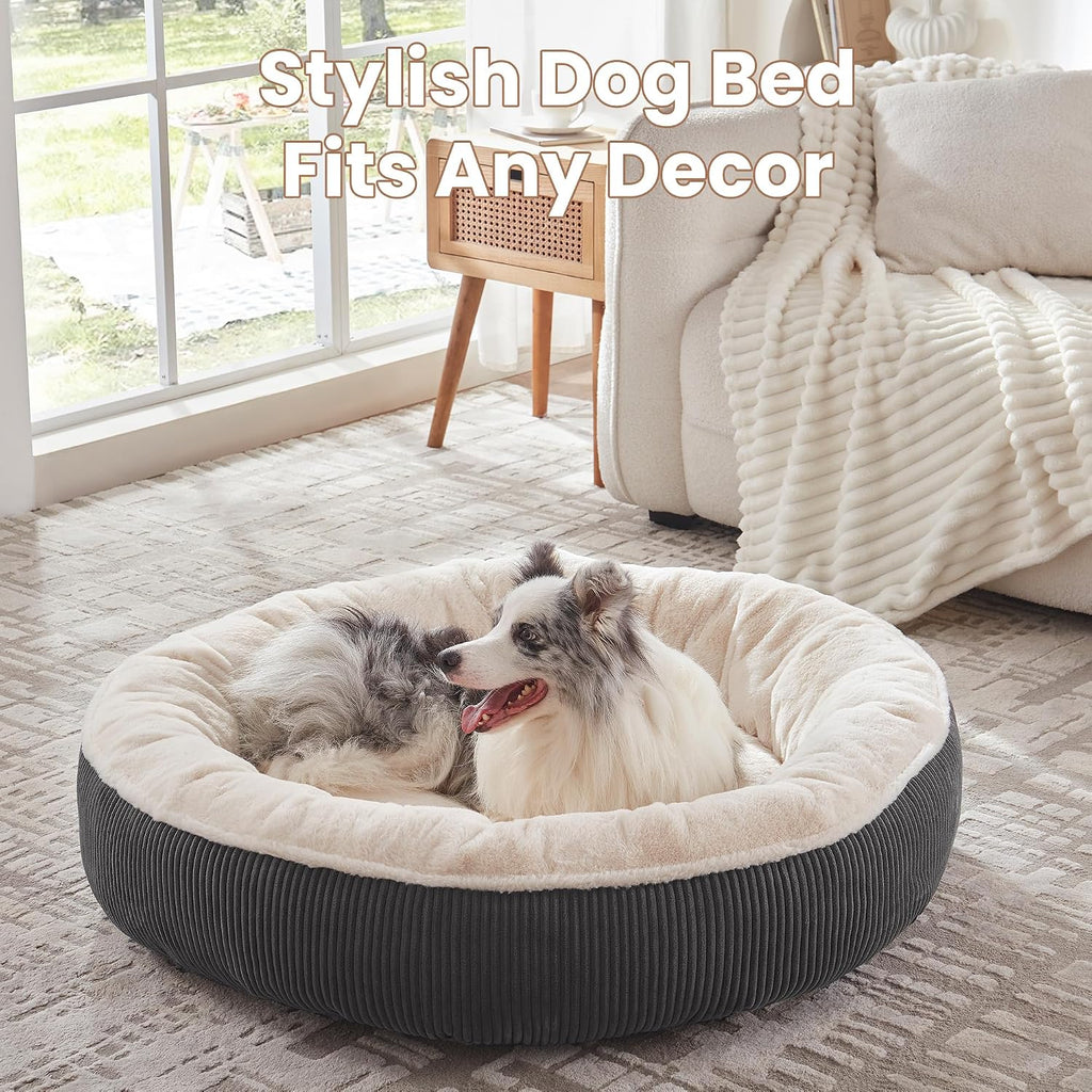 45 inches Calming Donut Dog Bed for Extra Large Dogs,Dark Grey
