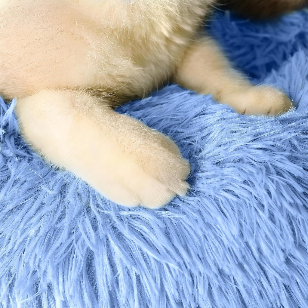 Western Home Calming Donut Cat Bed Small Dog Bed Washable,20" Light Blue