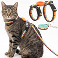 Escape Proof Cat Harness with Airtag Holder and Leash Set Outfits