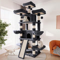 SHA CERLIN 81 Inches Extra Large Cat Tree for Indoor Adult Cats/XXL Big Cat Tower with Condo/Cozy Perches/Sisal Scratching Posts and Hammocks/Activity Center/F80/Heavy Duty/Dark Grey