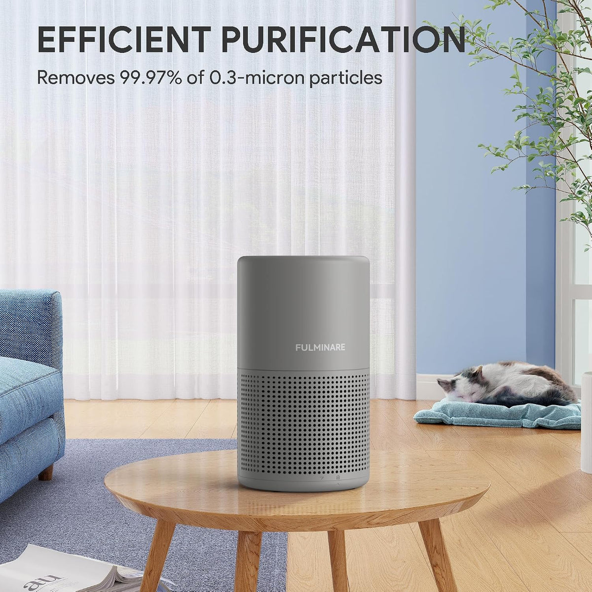 Air Purifiers for Bedroom, FULMINARE H13 True HEPA Filter (Gray 2 Pack)