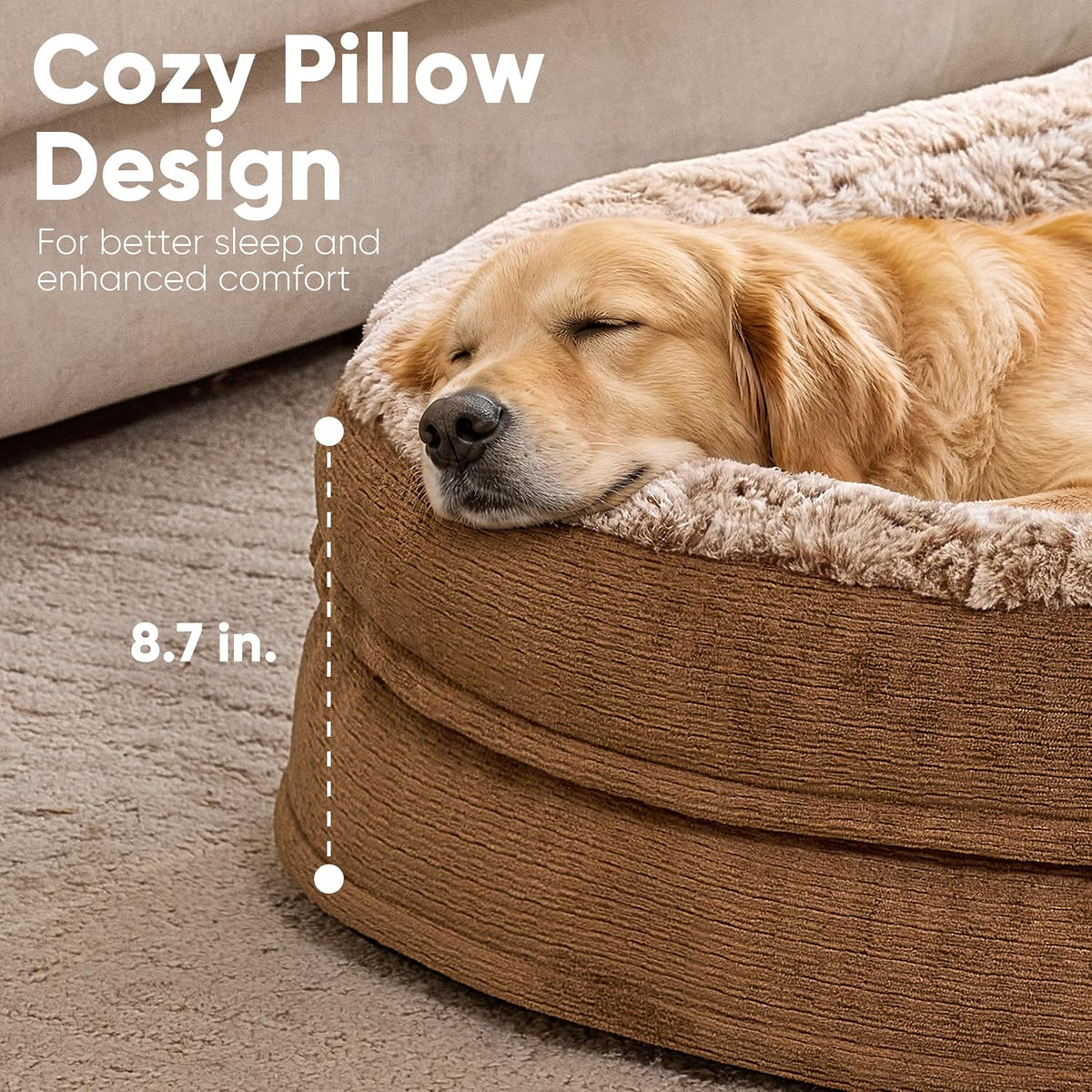 FUKUMARU X-Large Thickened Dog Couch Bed, Orthopedic, Waterproof & Washable