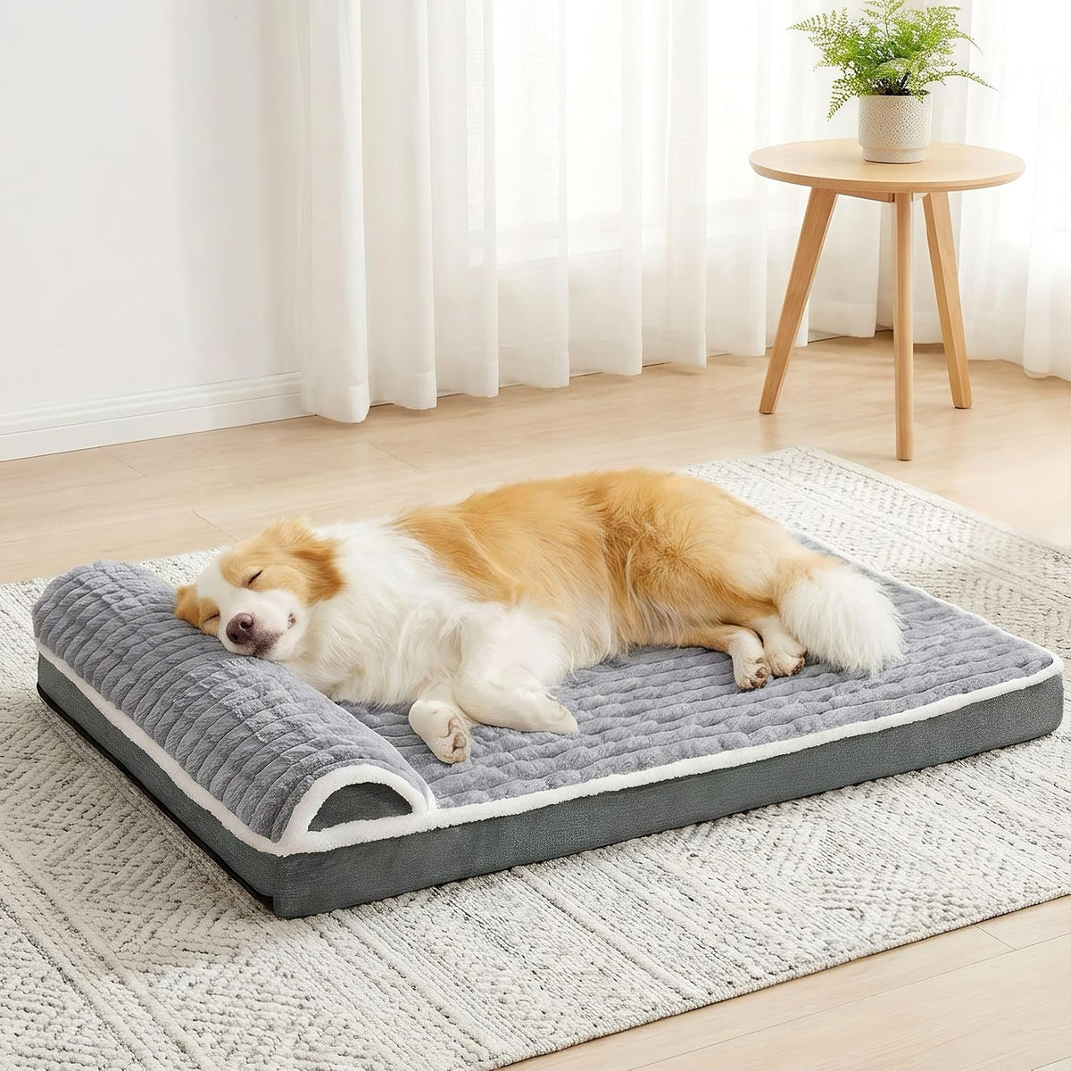 Orthopedic Large Dog Bed Pillow Pet Sofa Bed 42''X28'' Grey
