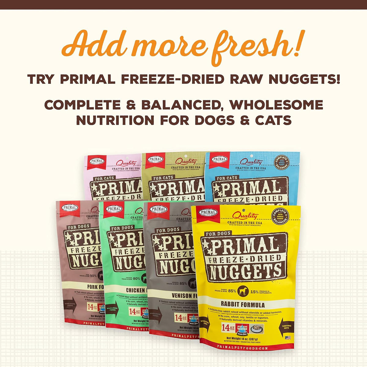 Primal Dog & Cat Food Toppers, Cupboard Cuts, Beef, 18 oz