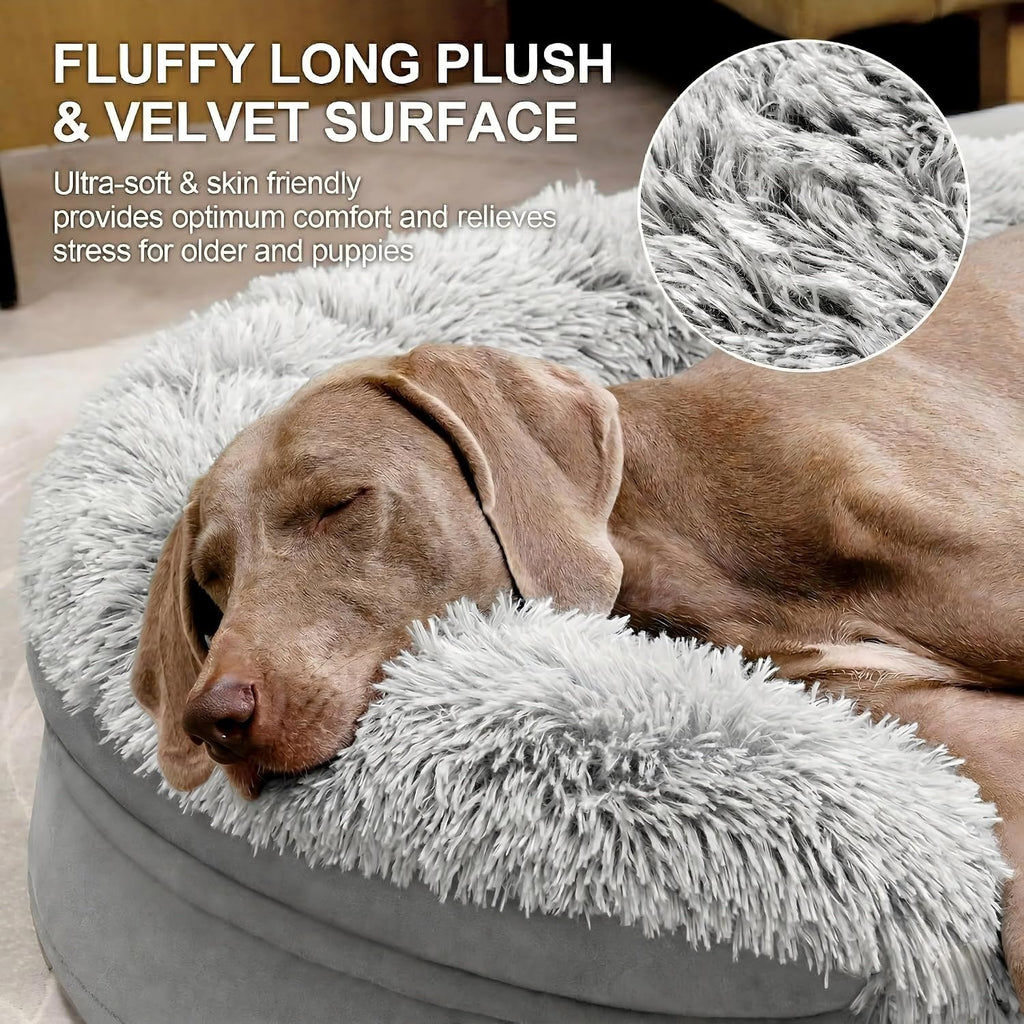 iweepet Fluffy Calming Orthopedic Dog Beds Large Sized Dog,44‘’Dog Sofa Bed