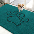 OLANLY Dog Door Mat for Muddy Paws 48x30, Paw Print Design Chenille Mud Mat