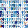 Huhumy 100 Pcs Winter Dog Bandanas Bulk Snowflake Bandanas for Dogs