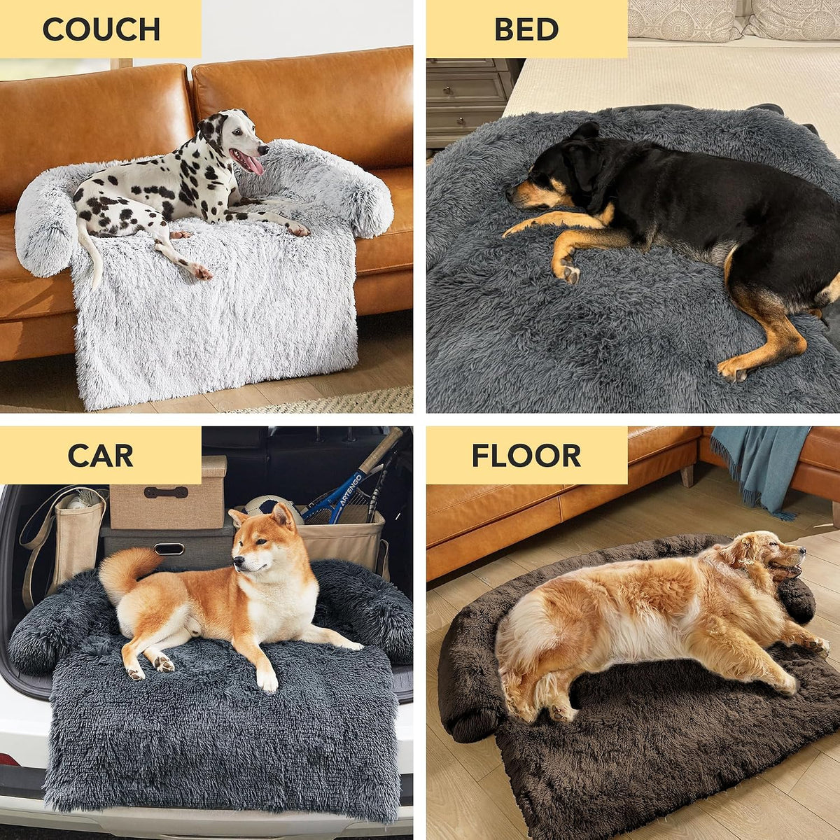 Codi Dog Couch Bed, Sofa Cover Mat, Dark Grey, 45 x 37 x 6 Inch