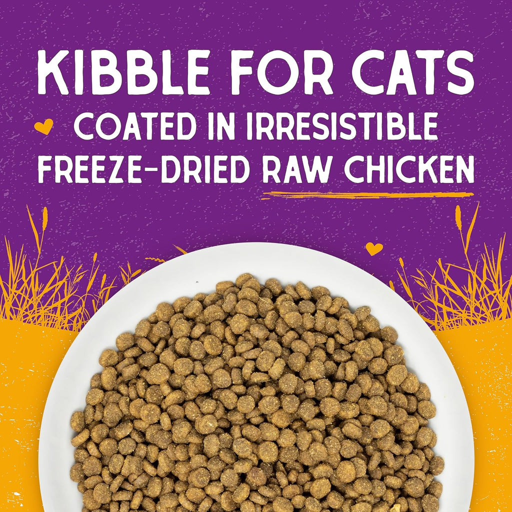 Stella & Chewy's Raw Coated Cat Food - High Protein, Grain-Free Kibble with Cage-Free Chicken - Premium Digestive Support with Probiotics - Natural Small Kibble - Perfect for Picky Eaters - 5 lb Bag