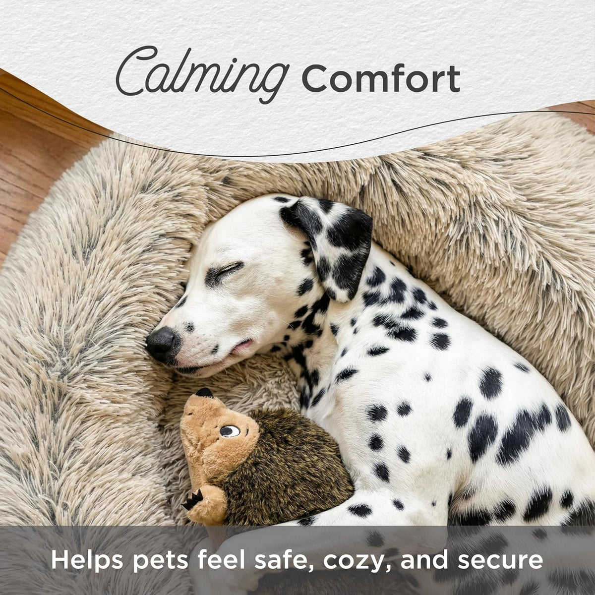 Best Friends by Sheri The Original Calming Donut Dog Bed for Extra-Large Dogs up to 150 lbs, Shag Faux Fur, Dark Brown, 45" x 45"