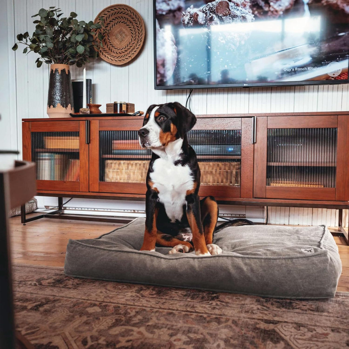 Molly Mutt Gray Dog Bed Cover, Non-Toxic & 100% Cotton, 27"x36"x5"