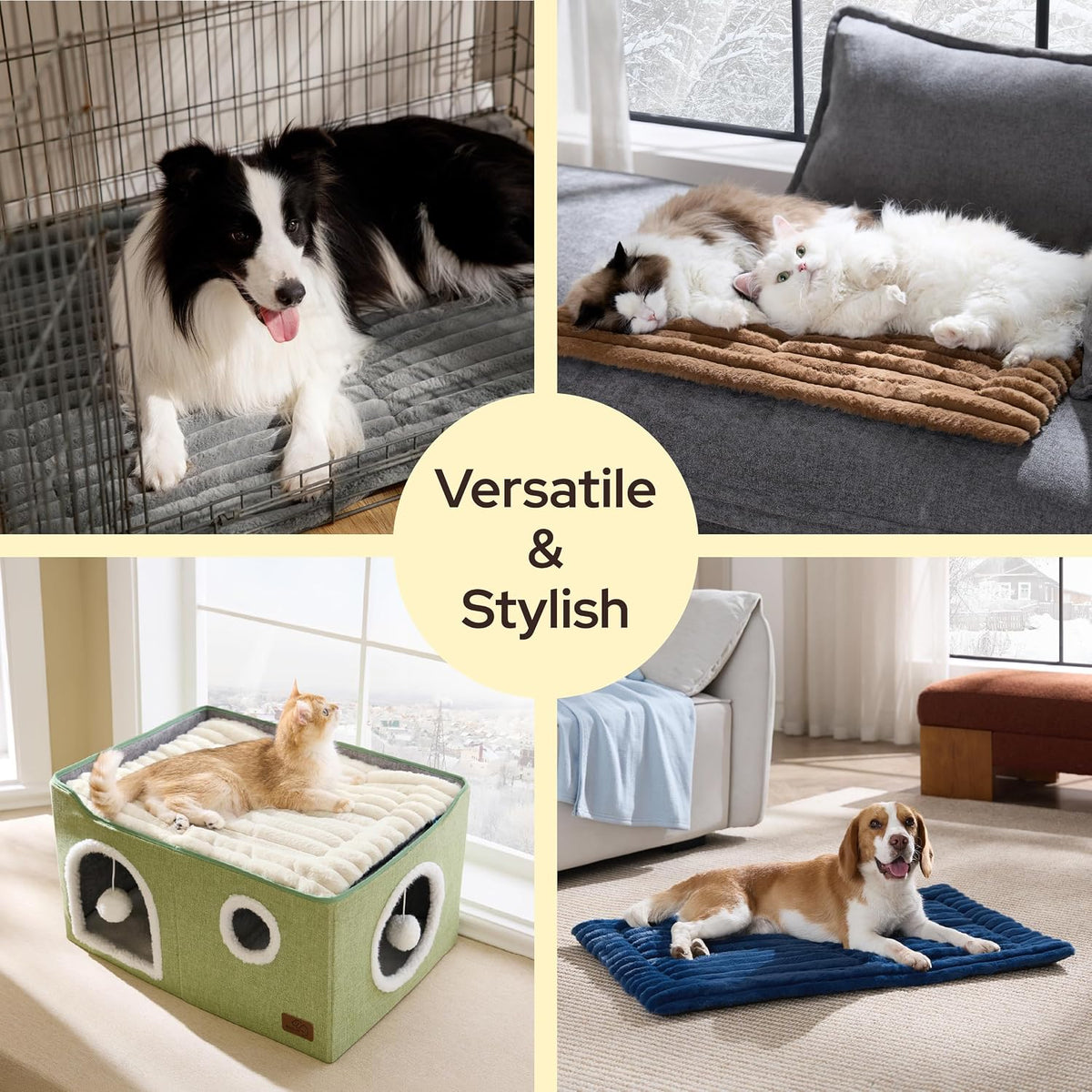 Bedsure ComfyFleece® Self Warming Dog Bed XL,Large Self Heating Cat Pad