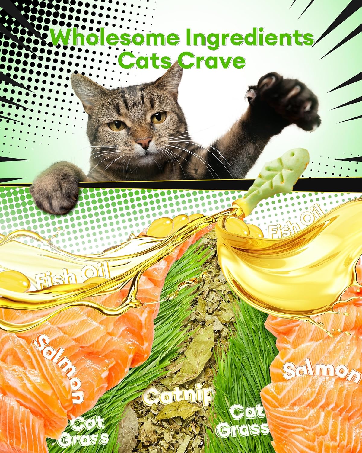 17.63oz Cat Grass Treats for Hairball Control, Digestive