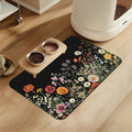 Vintage Wild Herbs Dog Cat Food Mat–Absorbent Waterproof Placemat for Food and Water Bowls, Non Slip Rubber Backing, Feeding Mat for Clean Floors 12"x20"
