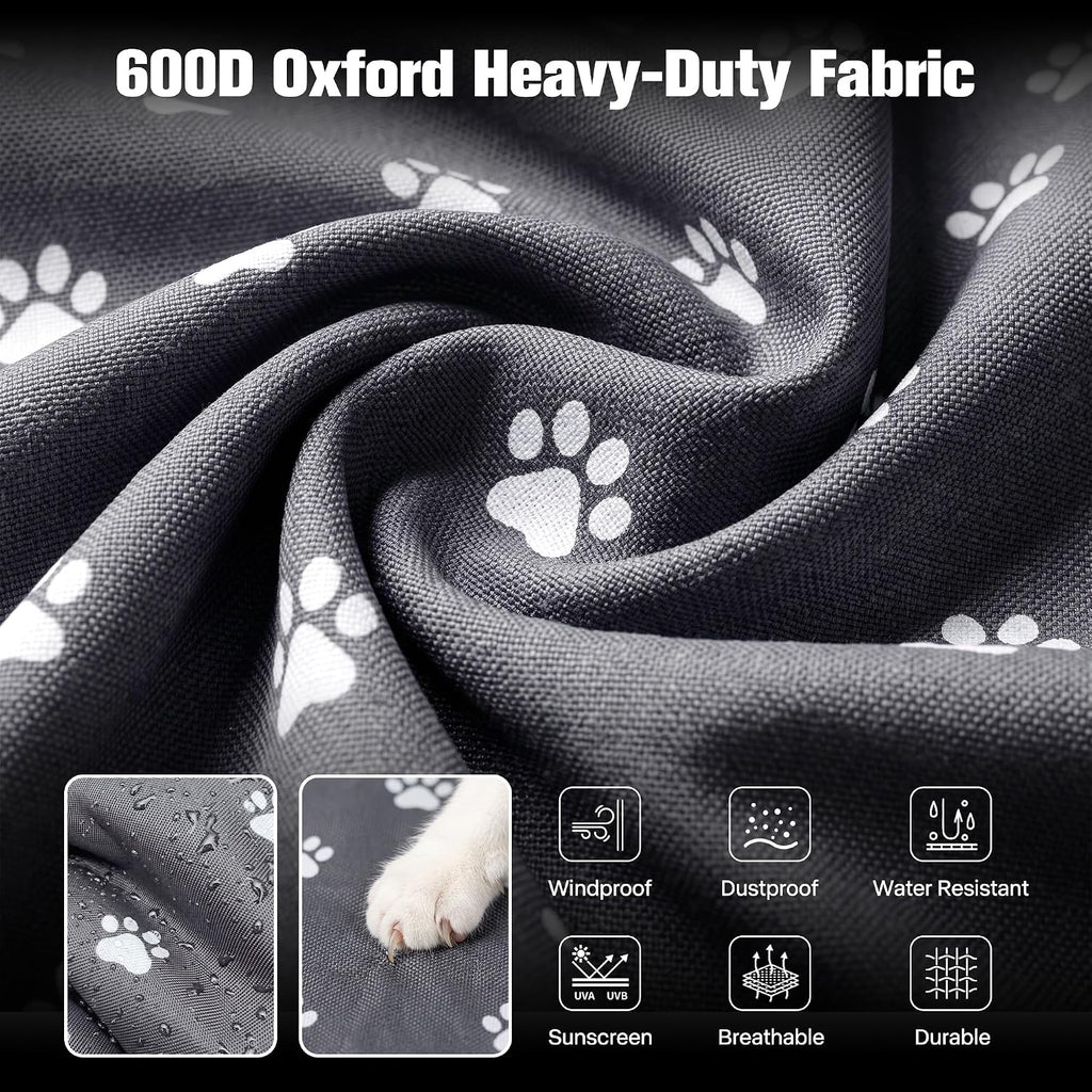 PetPrime 24 Inch Dog Crate Cover with Reversible Mat Set, Waterproof Pet Kennel Cover, Private & Cozy Retreat to Reduce Anxiety, Fits 24" L x 18" W x 19" H Crates (Crate Not Included)