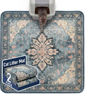 Hompet Cat Litter Mat 2 Pack, 54x54 Large Machine Washable Trapping Mats for Cats, Super Absorbent & Urine-Proof Cat Litter Box Mat for Floor, Waterproof & Non Slip Kitty Litter Rug