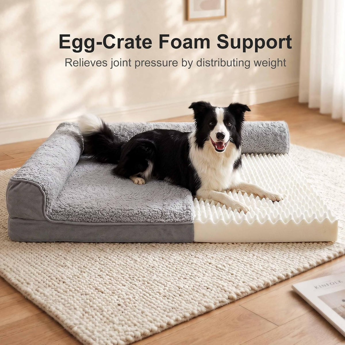 Orthopedic Dog Bed for Large Dog Senior Dog with Dog Massager, Pet Toys,36"
