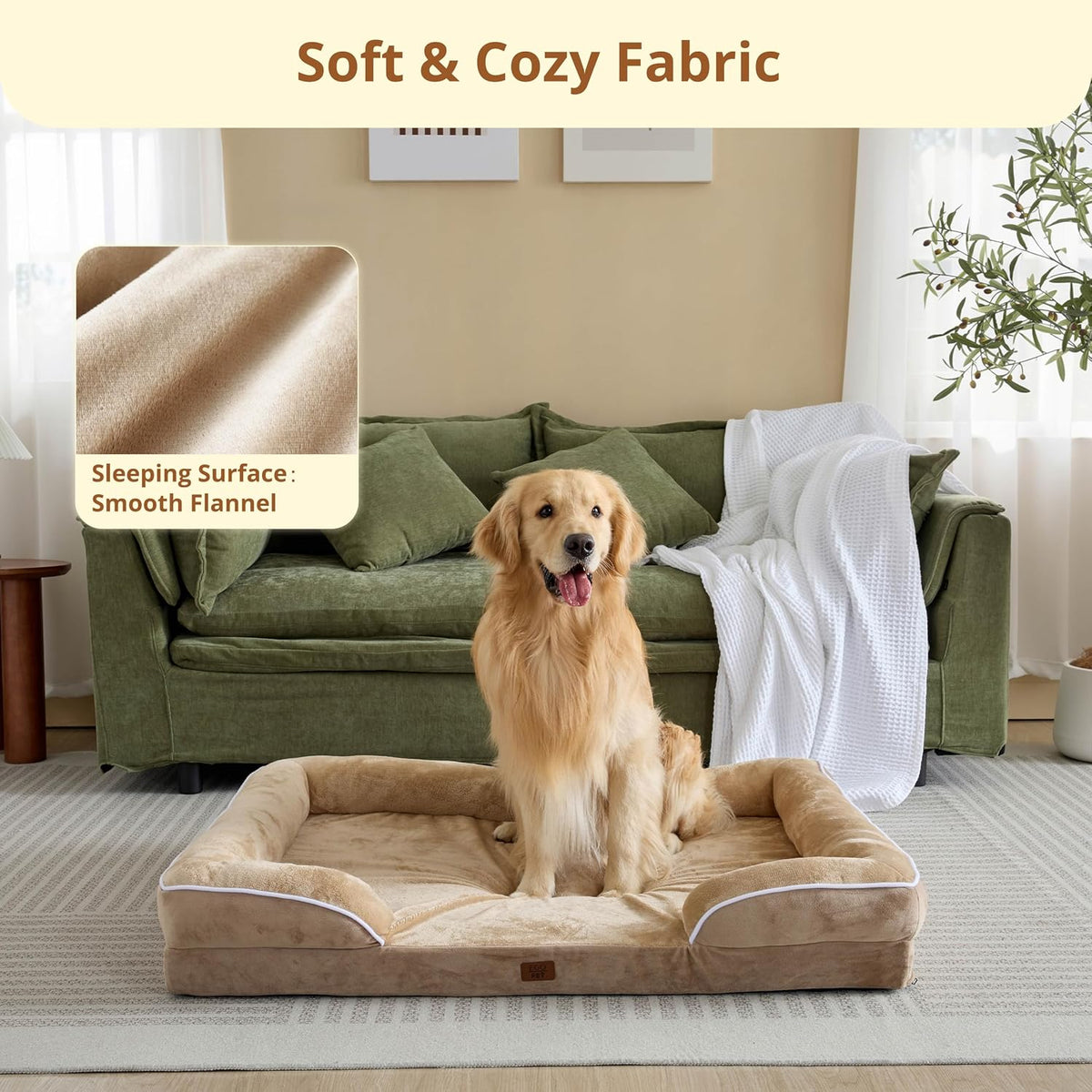 EGOHOME Orthopedic Medium Dog Bed, Waterproof Washable L Pet Bed 35"