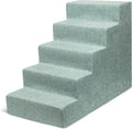 Best Pet Supplies Dog Stairs & Steps - Foam Steps for Small Dogs & Cats, Non-Slip Indoor Balanced Pet Step Support, Dog Ramp, No Assembly, Pale Teal, 5-Step (22.5-inch Height)