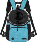 PetAmi Adjustable Cat & Dog Chest Carrier Backpack, Ventilated for Hiking & Camping, Max 15 lbs, Teal Blue