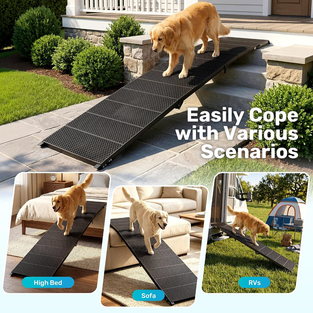 Heeyoo 91" Extra Long Dog Ramp for Car SUV Truck - 350Lbs Folding